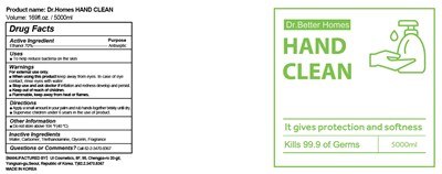 08 Dr.Homes HAND CLEAN 5000ml Label.jpg 75615-0040-8 5000ml - 08 Dr.Homes HAND CLEAN 5000ml Label